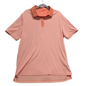 Graham Luxe Hamill Mens Golf Polo Shirt Salmon Pink Coral GL12124 Large